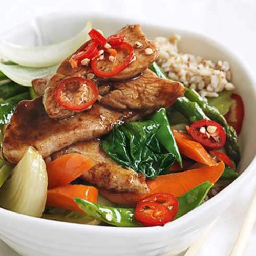 Five-spice pork stir-fry