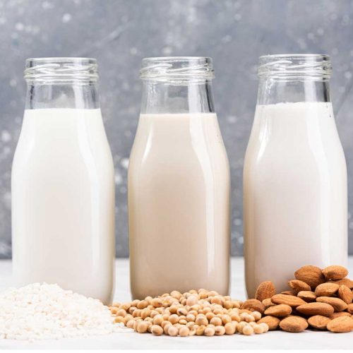 rice, soy and almond milks