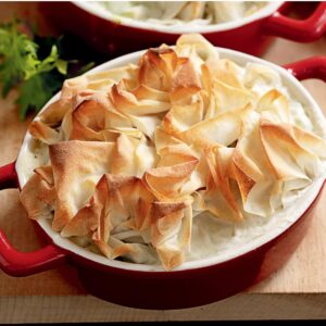 Fish pies with fennel and leek