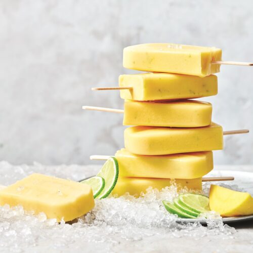 Mango and pineapple popsicles