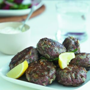 Lamb and parsley rissoles with beetroot salad