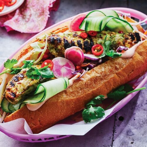 Lemongrass chicken banh mi