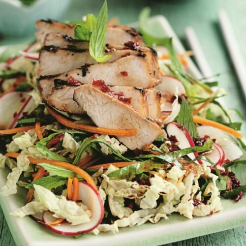 Sesame pork and Chinese cabbage salad