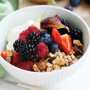 Spiced maple granola with yoghurt