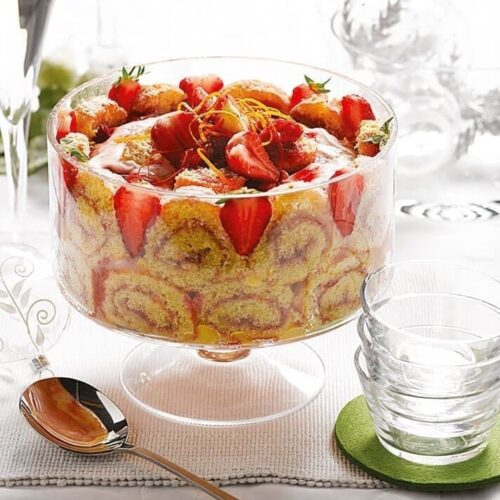 Strawberry Cointreau trifle