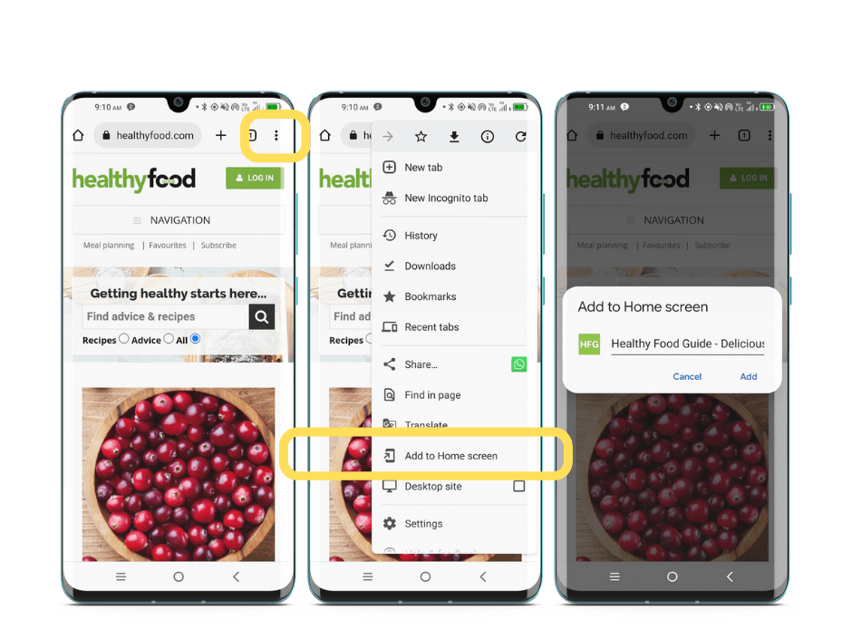 healthyfood.com on Android