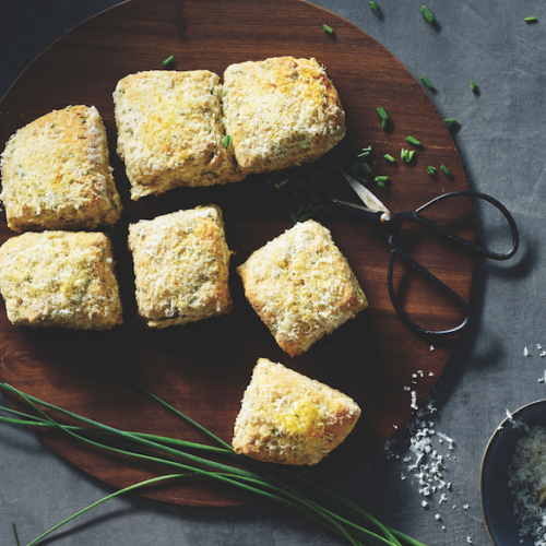 Chive soup scones