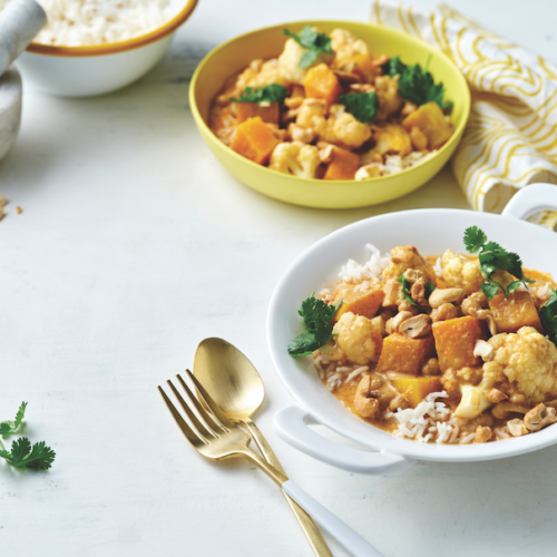 Pumpkin, chickpea and cauliflower curry